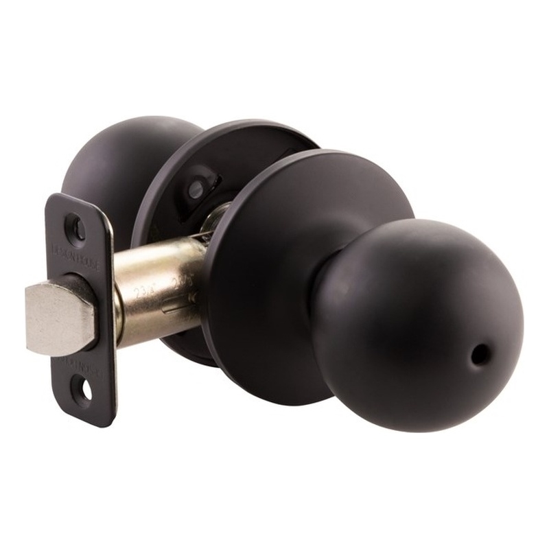Design House Ball Privacy Brass Doorknob in Matte Black 20 Pack