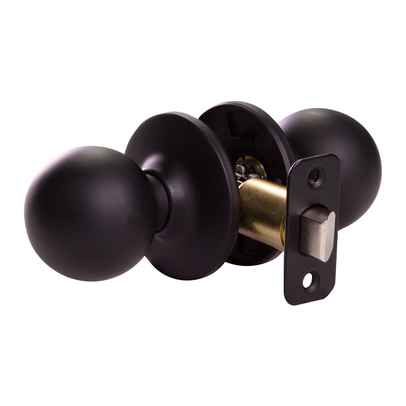 Design House Ball Passage Brass Doorknob in Matte Black 20 Pack