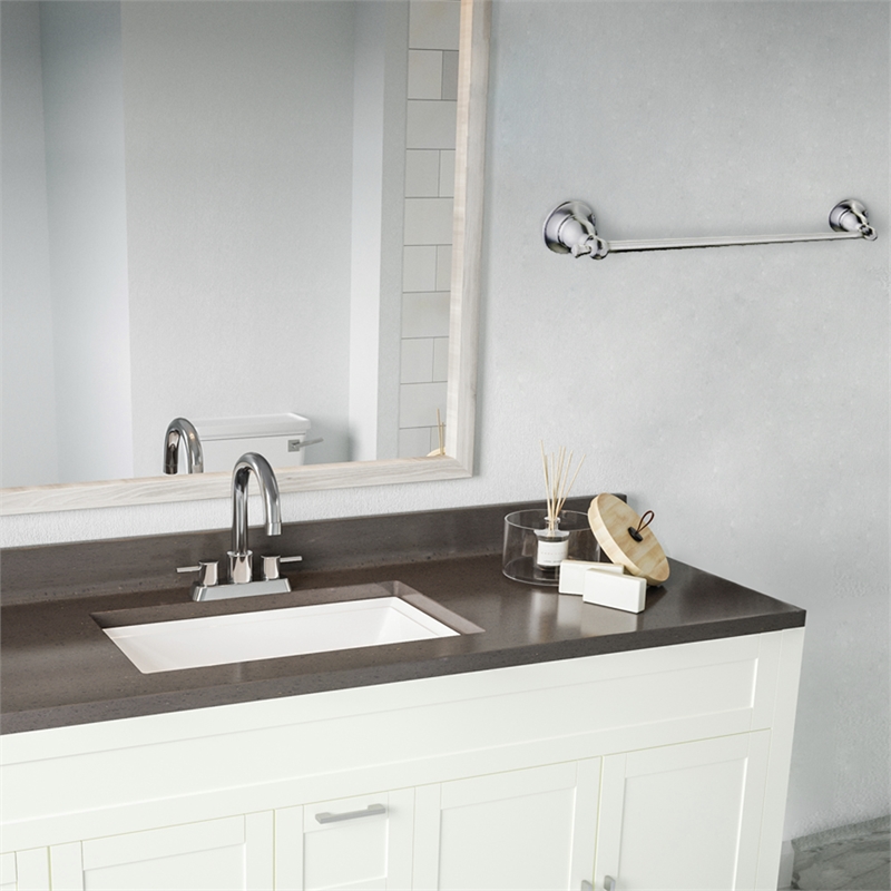 Design House Oakmont Traditional Brass Towel Bar in Nickel 24-inches