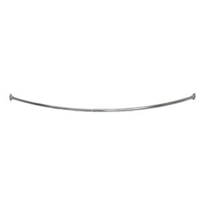 Design House Steel Curved Shower Rod in Nickel 55-inch to 63-inch