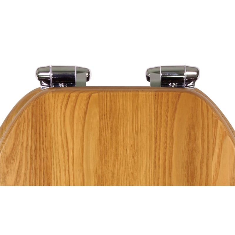 Design House Dalton Wood Round Soft Close Toilet Seat in Oak