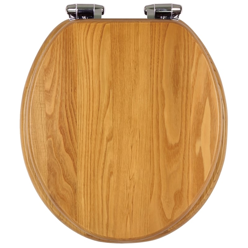 Design House Dalton Wood Round Soft Close Toilet Seat in Oak