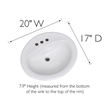 Design House Oval Ceramic Drop-In Sink 20x17 Single Basin in White