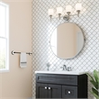 Design House Savannah Steel Towel Bar for Bathroom Matte Black and White 24-Inch