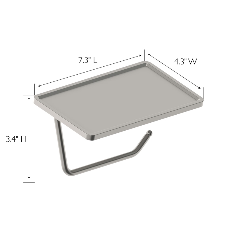 Design House Millbridge Toilet Paper Holder with Shelf in Satin Nickel