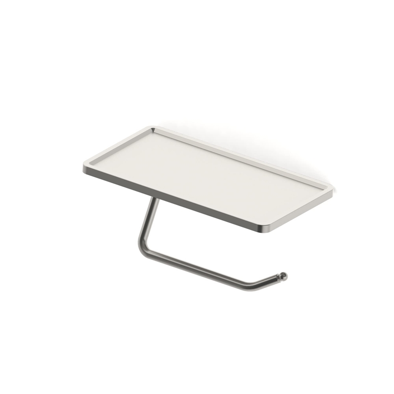 Design House Millbridge Toilet Paper Holder with Shelf in Satin Nickel