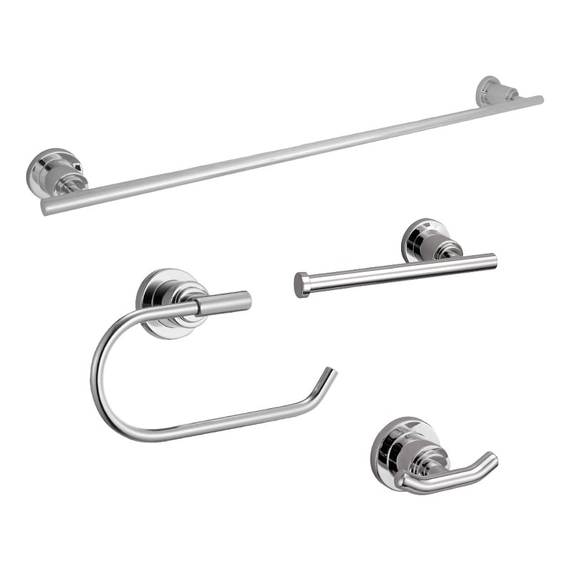Design House Geneva Bathroom Accessory Kit in Polished Chrome 4-Piece