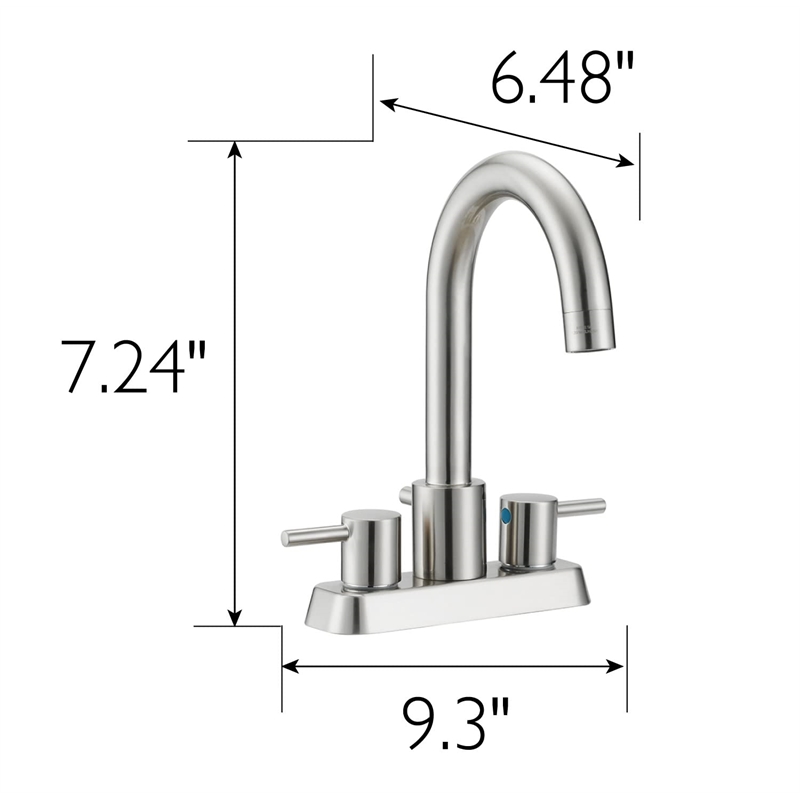 Design House Eastport II Centerset Bathroom Faucet in Satin Nickel