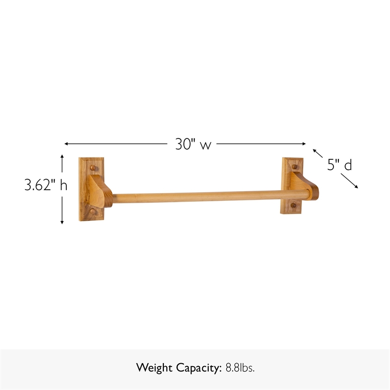 Design House Dalton Towel Bar in Honey Oak 30-in.