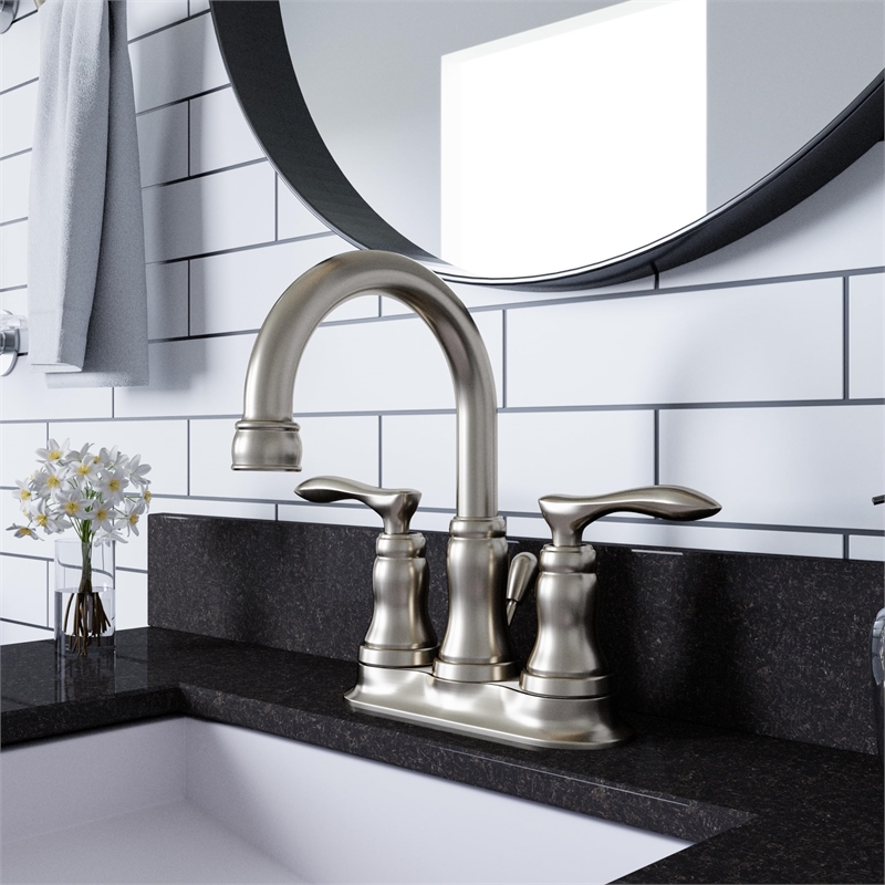 Design House Madison Centerset 2-Handle Faucet in Satin Nickel 4-in.
