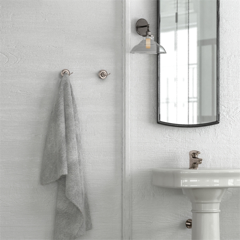 Design House San Martin Metal Double Robe Hook in Brushed Nickel