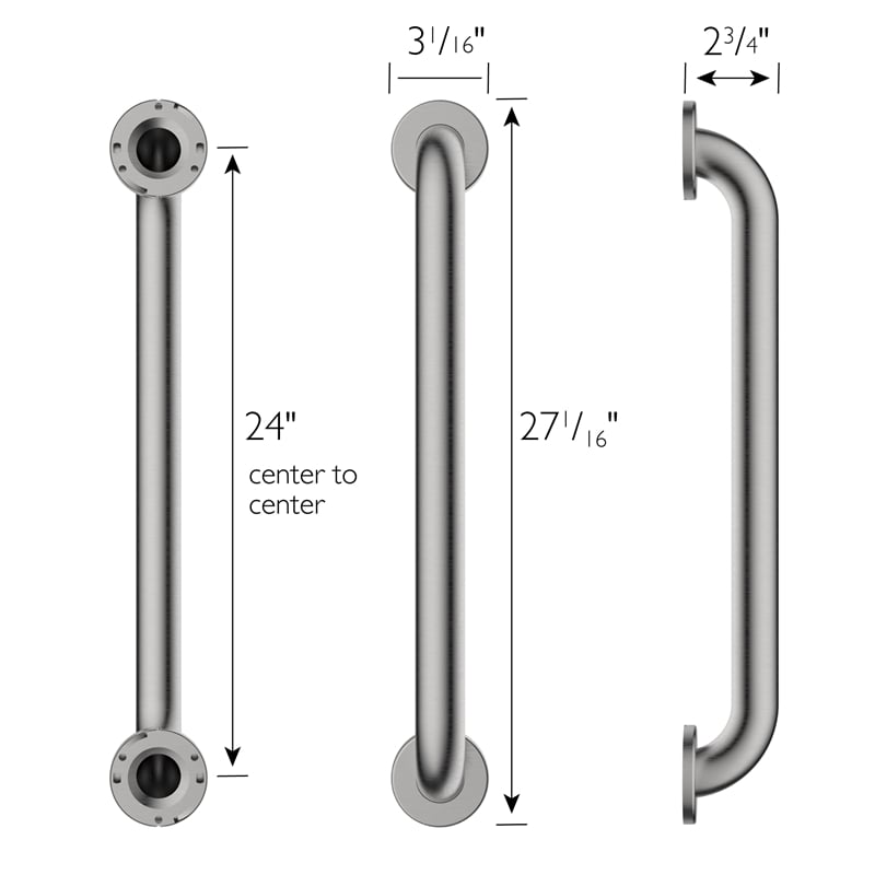 Design House Commercial Stainless Steel Handicap Grab Bar Bathtubs Showers