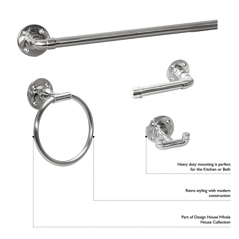 Design House Kimball Towel Bar in Satin Black 24-Inch