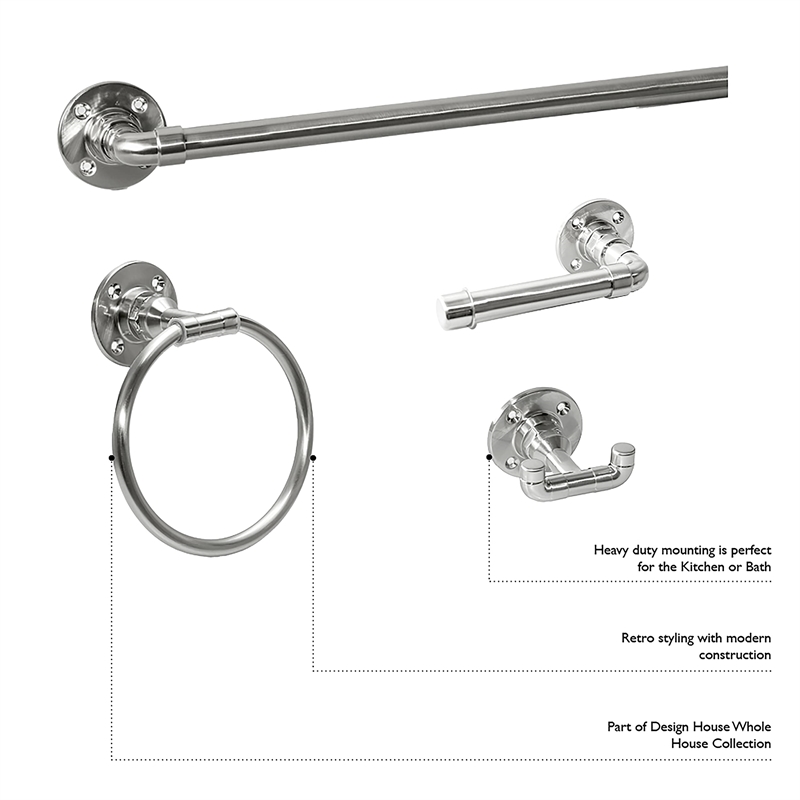 Design House Kimball Towel Bar in Satin Black 24-Inch