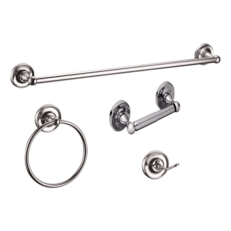 Design House San Martin 4-Piece Bathroom Brass Accessory Kit in Polished Chrome