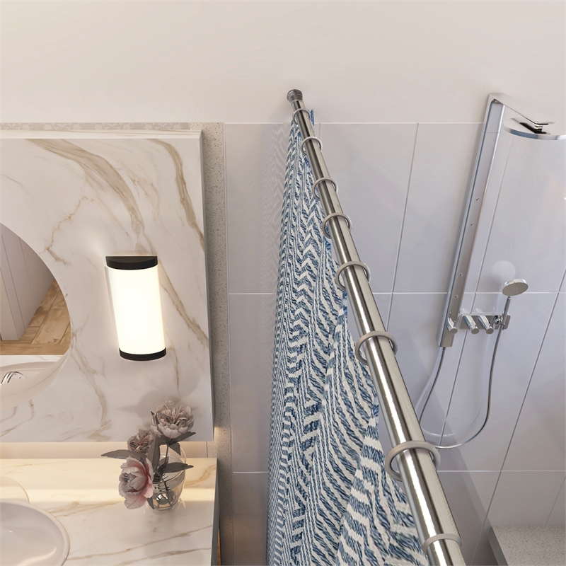 Design House Classic Adjustable 36 to 63-inch Shower Rod in Polished Chrome