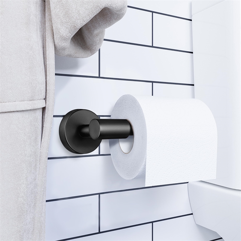 Design House Graz Park Metal Toilet Paper Holder in Matte Black