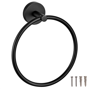 Design House Graz Park Metal Towel Ring in Matte Black