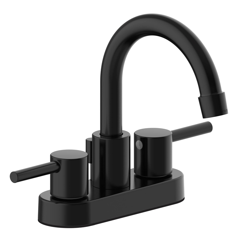 Design House Eastport II Centerset Bathroom Brass Faucet in Matte Black