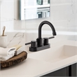 Design House Eastport II Centerset Bathroom Brass Faucet in Matte Black