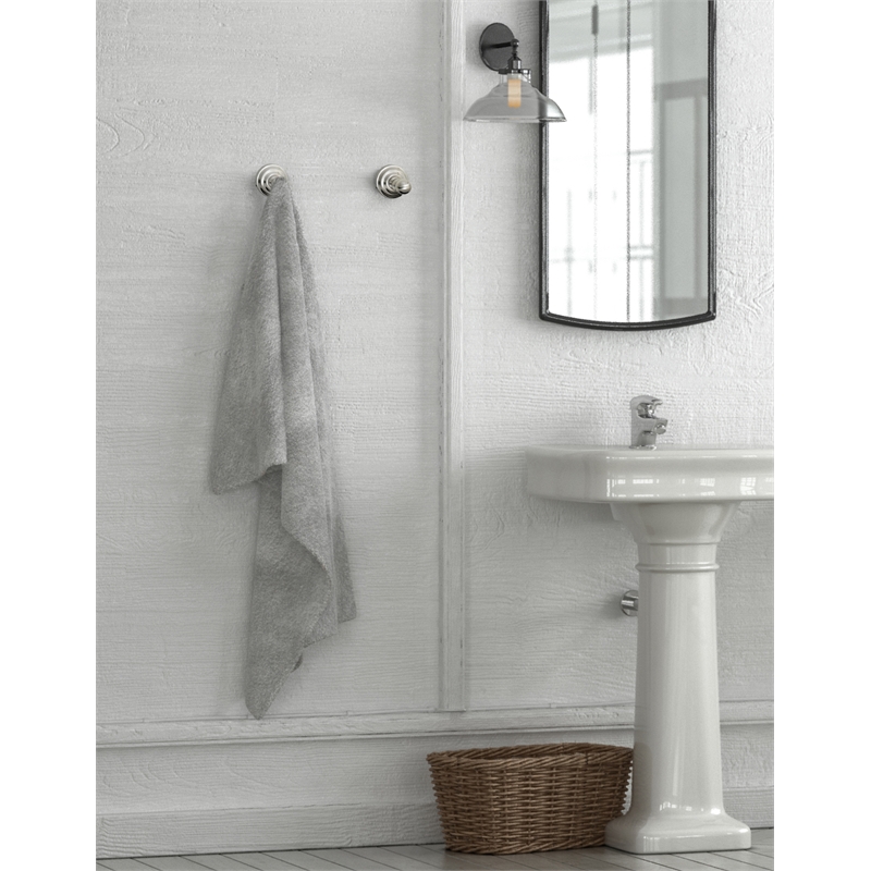 Design House Calisto Single Brass Robe Hook in Satin Nickel