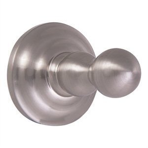 Design House Calisto Single Brass Robe Hook in Satin Nickel