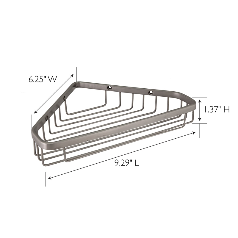 Corner Shower Basket in Satin Nickel 9.5-Inch