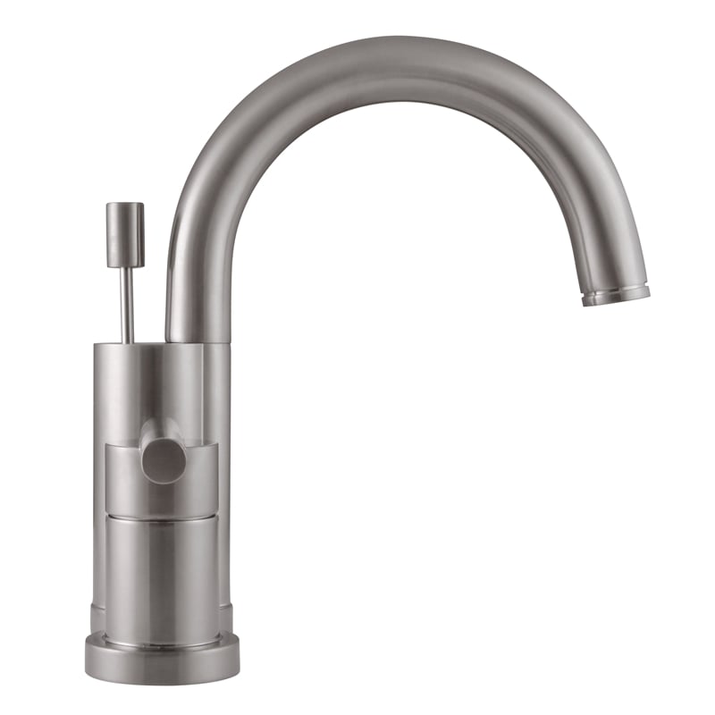 Geneva Centerset 2-Handle Bathroom Brass Faucet in Satin Nickel 4-Inch