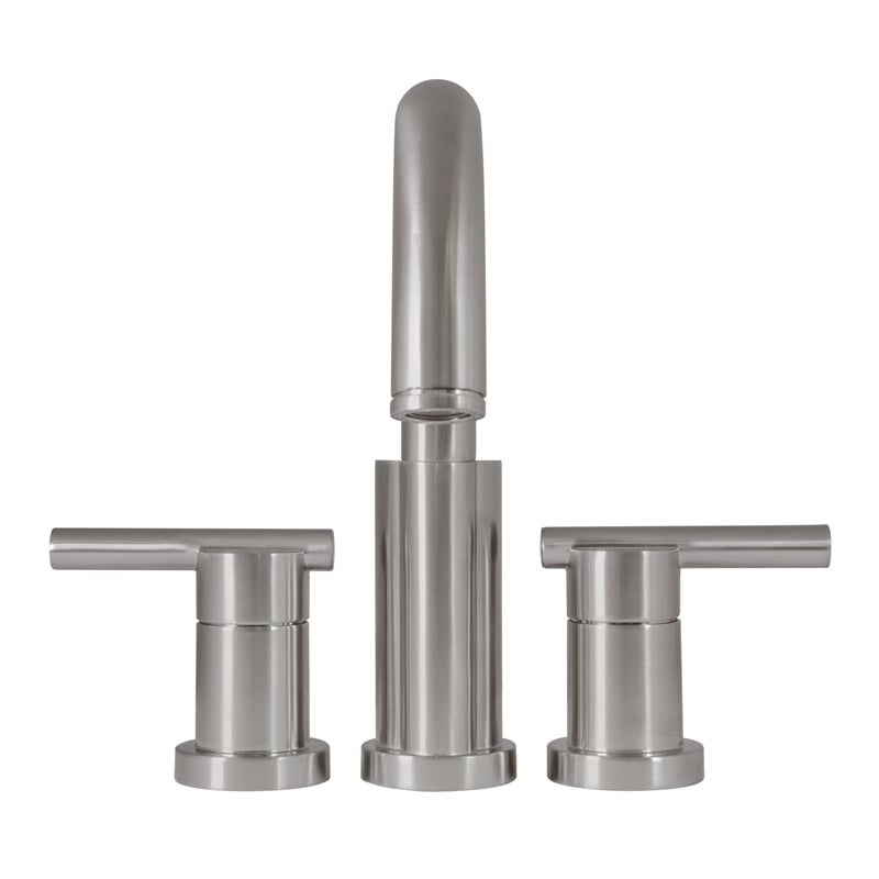 Geneva Centerset 2-Handle Bathroom Brass Faucet in Satin Nickel 4-Inch