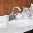Geneva Centerset 2-Handle Bathroom Brass Faucet in Satin Nickel 4-Inch