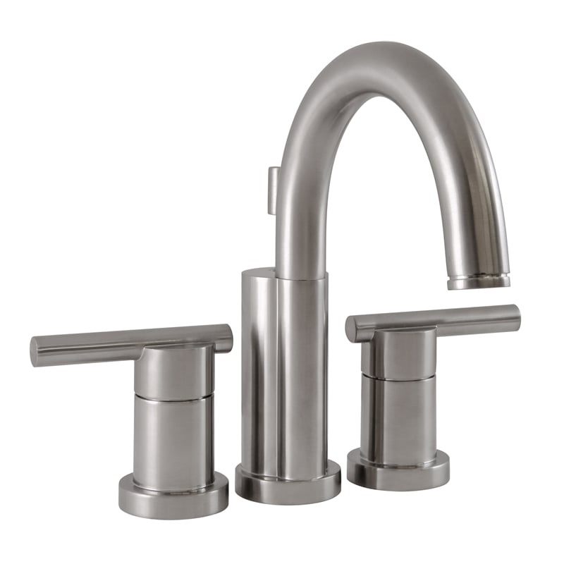Geneva Centerset 2-Handle Bathroom Brass Faucet in Satin Nickel 4-Inch