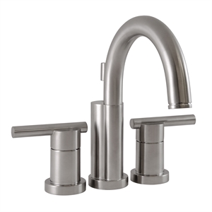 Geneva Centerset 2-Handle Bathroom Brass Faucet in Satin Nickel 4-Inch
