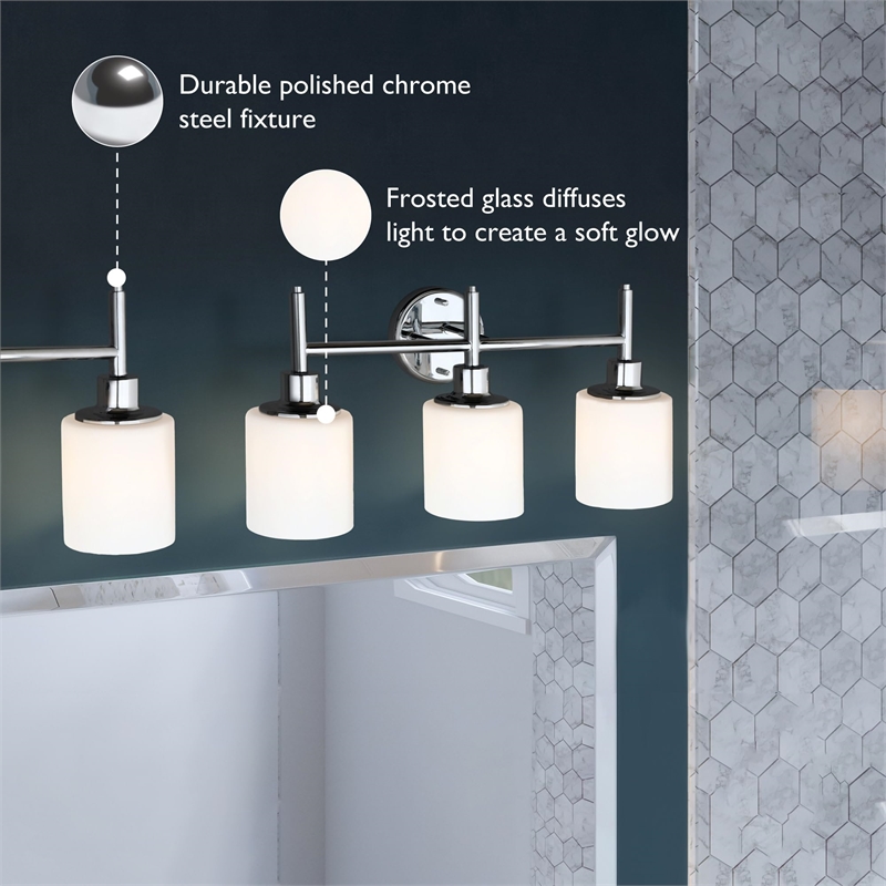 Design House Oslo Steel Wall Light in Satin Nickel