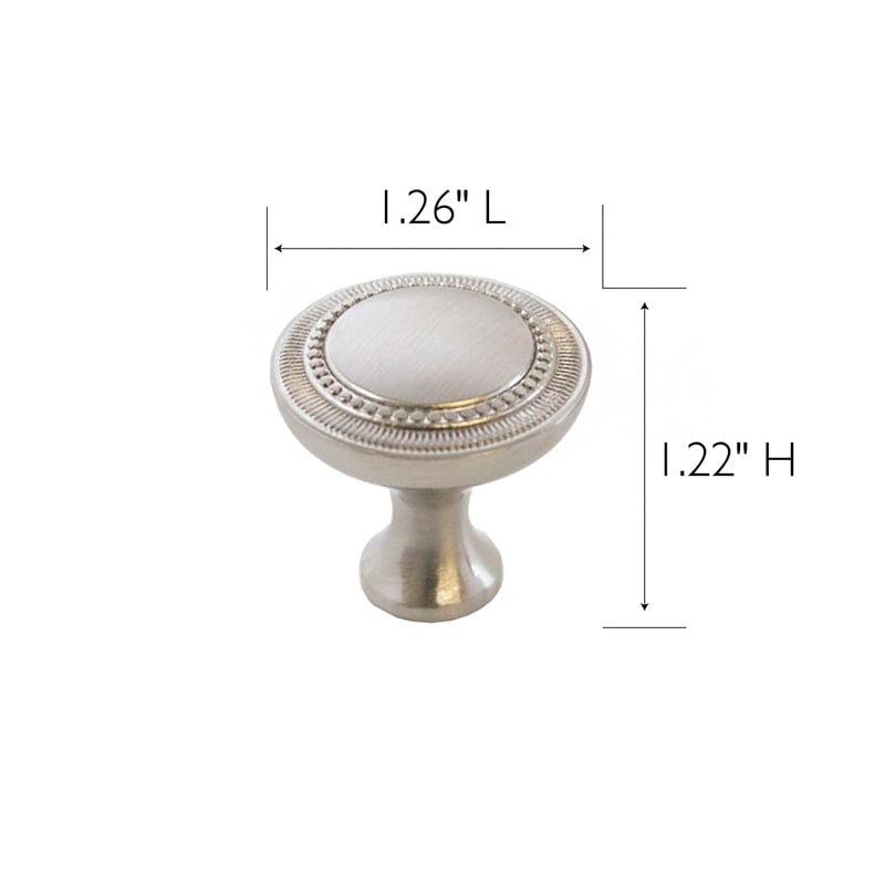 Design House Regal Metal Knobs in Brushed Nickel 10 Pack