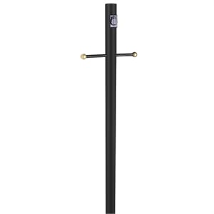 Design House Steel Black Lamp Post with Cross Arm and Outlet