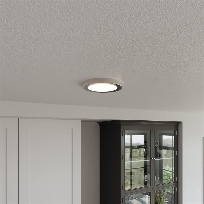 Design House Paxton LED Flush Mount Metal Ceiling Light in Satin Nickel