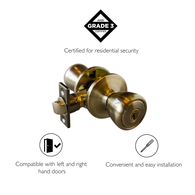 Design House Terrace Dummy Brass Doorknob in Satin Nickel 6 Pack