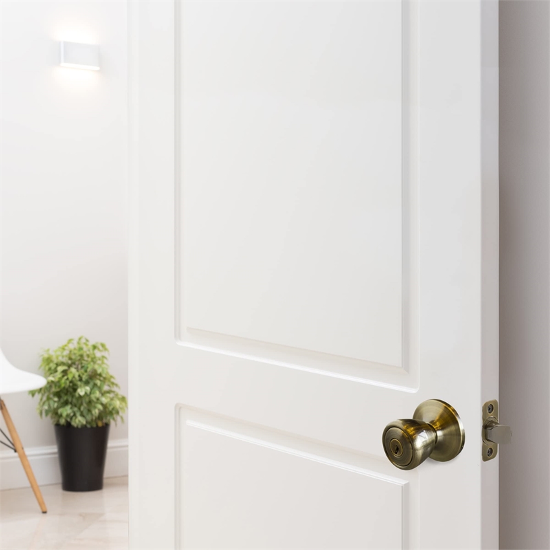 Design House Terrace Dummy Brass Doorknob in Satin Nickel 6 Pack