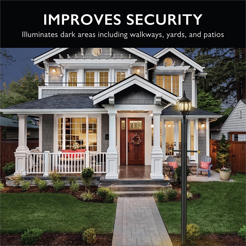 Design House Steel Black Lamp Post with Cross Arm