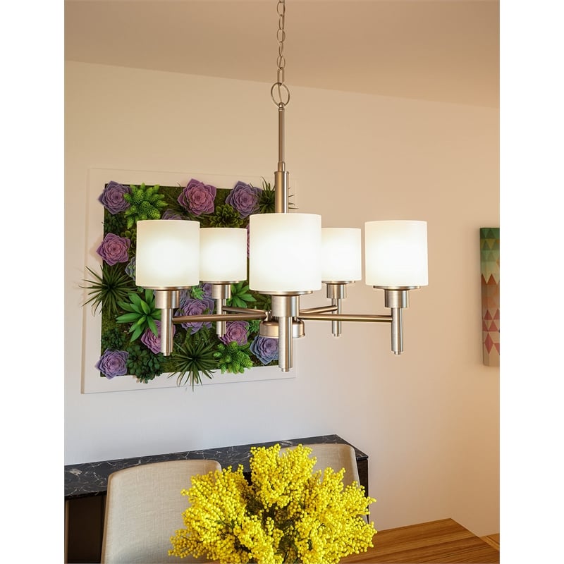 Design House Aubrey Steel Ceiling Light in Brushed Nickel 2Light