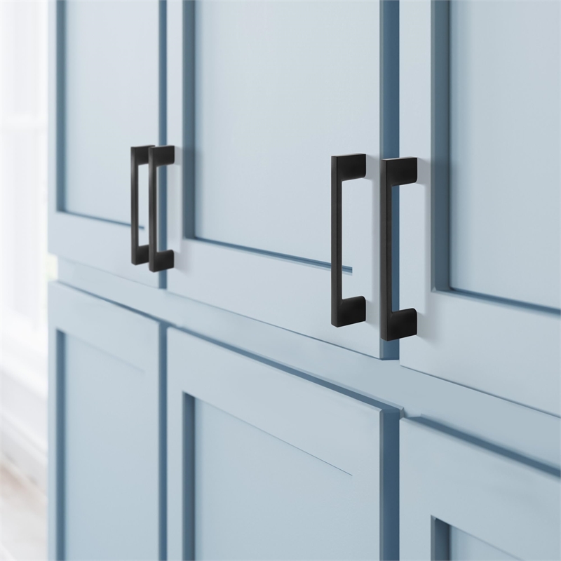 Caster Drawer Pull 33/4Inch Center to Center in Matte Black 10Pack