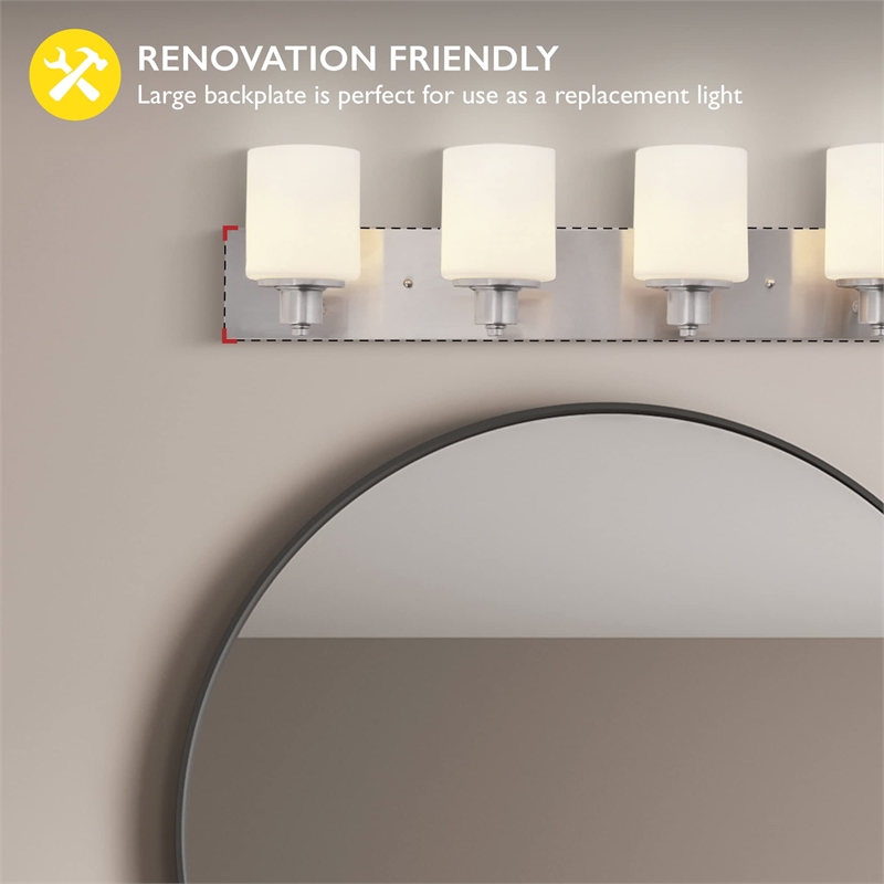 Design House Dane Steel Vanity Light in Satin Nickel 4Light
