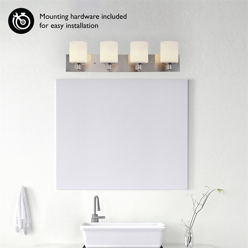 Design House Dane Steel Vanity Light in Satin Nickel 4Light