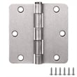 Design House Steel Door Hinge in Satin Nickel 31/2Inch 1/4inch Radius 3-Pack