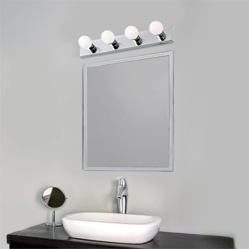 Design House Steel Vanity Light in Polished Chrome 4-Light