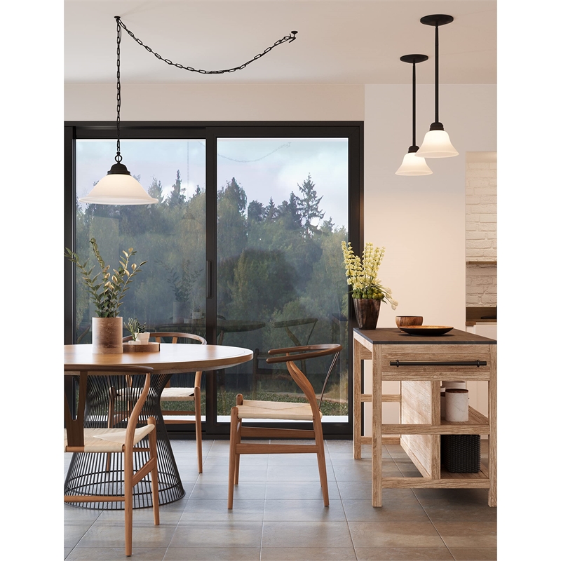 Design House Millbridge Steel Mini Pendant in Satin Nickel