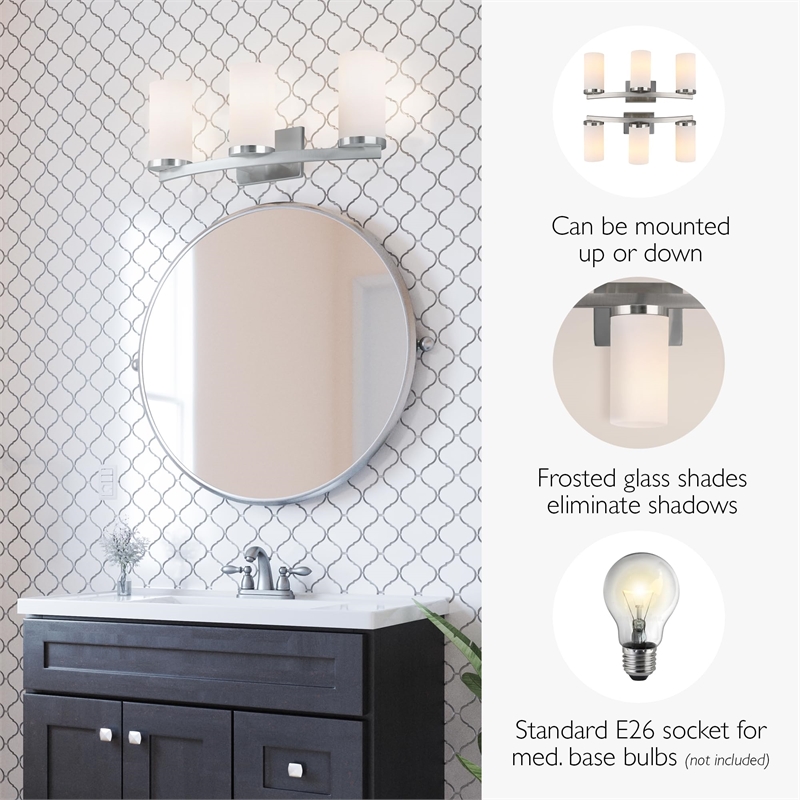 Aubrey Vanity Light in Brushed Nickel 3Light