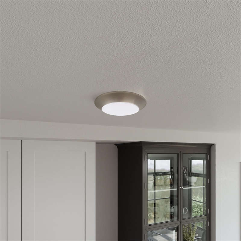 Prescott Ceiling Disk Light in Satin Nickel LED Included