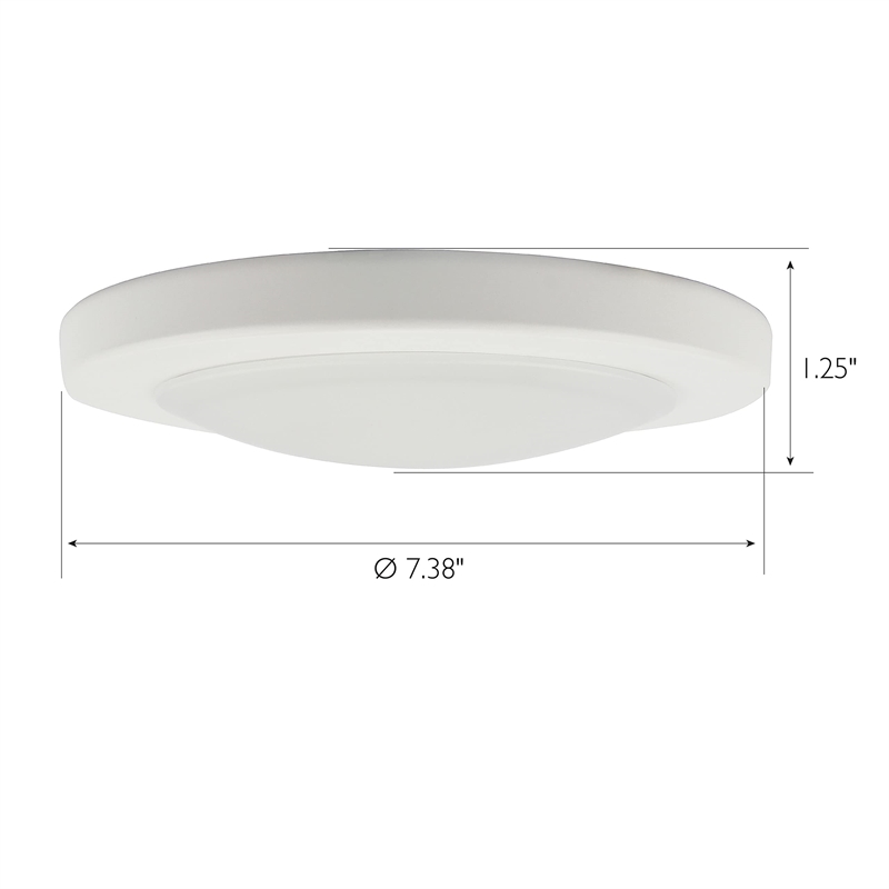 Paxton LED Flush Mount Ceiling Light in White 7Inch