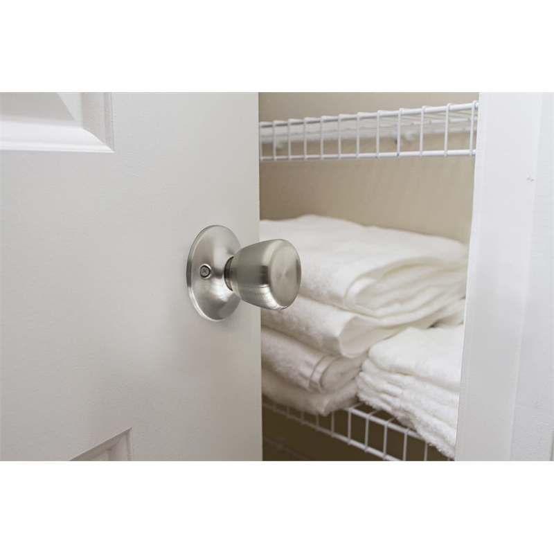 Design House Terrace Brass Dummy Doorknob in Satin Nickel 2-Pack